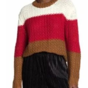 Lush Color block Stripe Knit Pullover Sweater